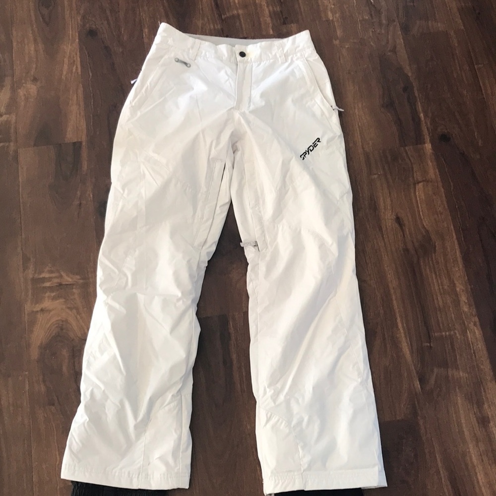 Spyder white ski snow pants 6